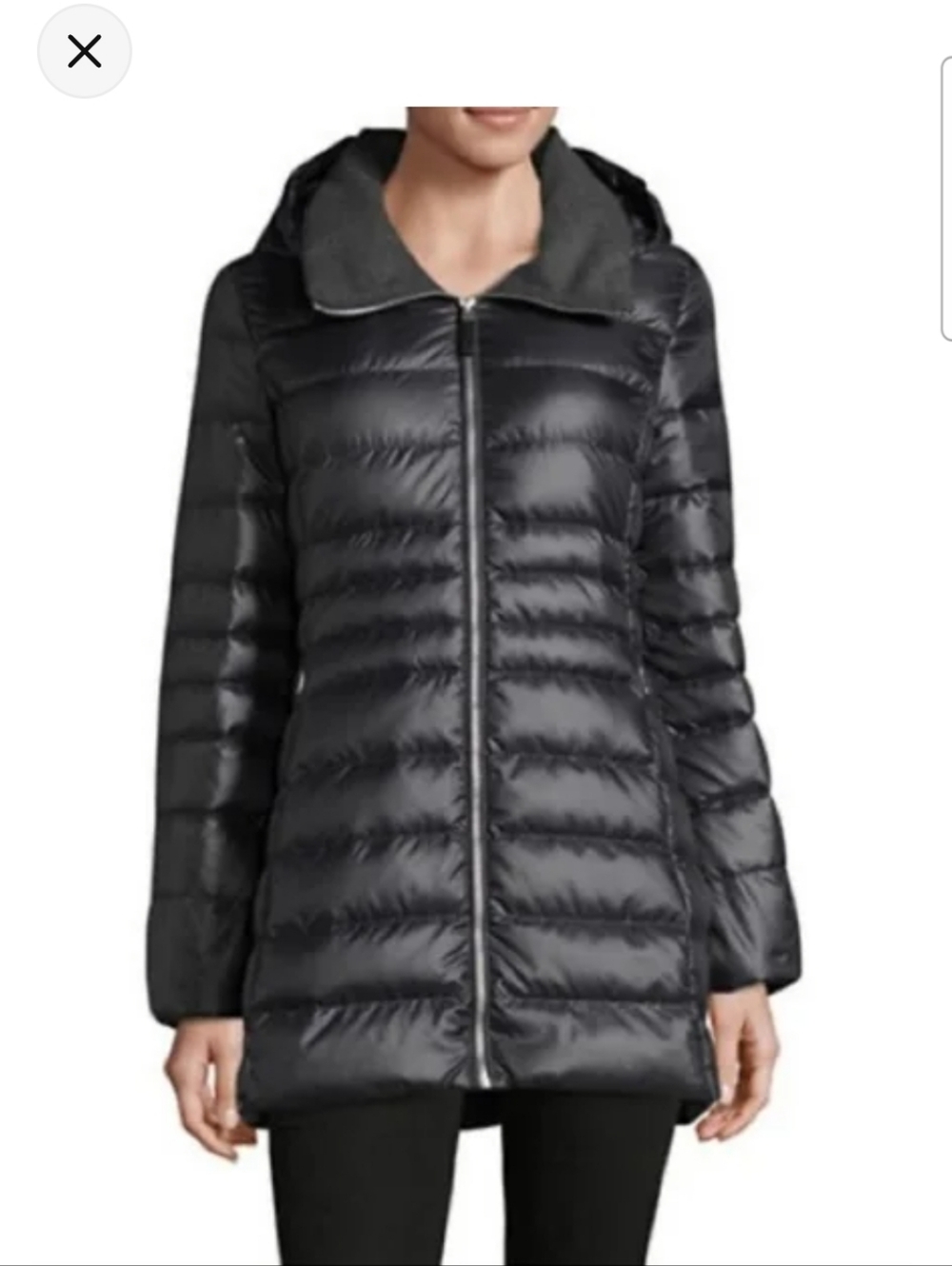 Women's Black Puffer Coat Down Marc New York Size L . NO Hood